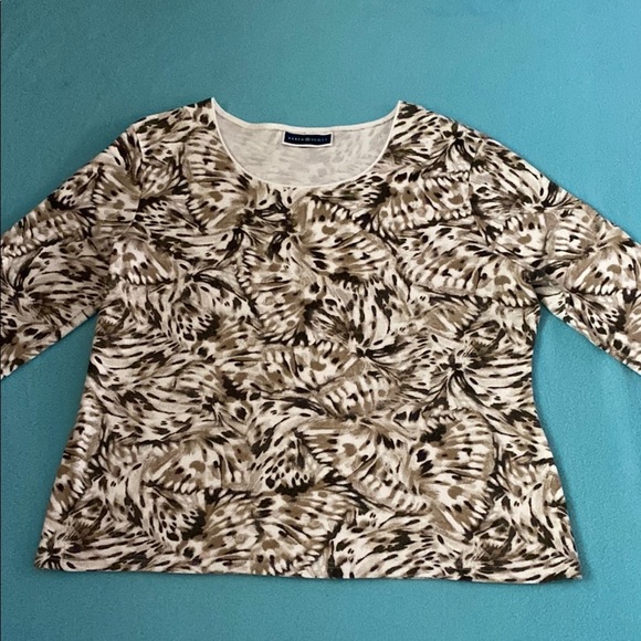 KAREN SCOTT sweater 3/4 sleeves scoop neck soft cotton cozy fuzzy NEW size XL - Picture 1 of 7